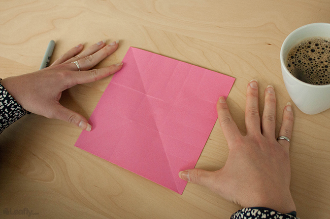 How to make an origami rose step 5, part 2